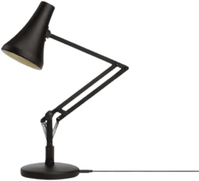 ANGLEPOISE 90 Mini Mini Desk Lamp, Carbon Black, LED Low Energy Dimming Bulb, USB Power Cable, Aluminium Shade and Arms, Anodised Satin Finish, Chrome Plated Fittings, Ideal for Sm