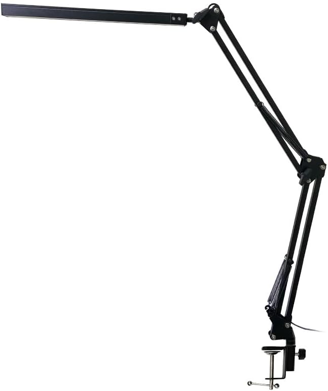 LED Desk Lamp with Eye-Caring 3 Modes 10 Brightness, Adjustable Swing Arm Long Flexible Lamp for Office Workers and Students, USB Port