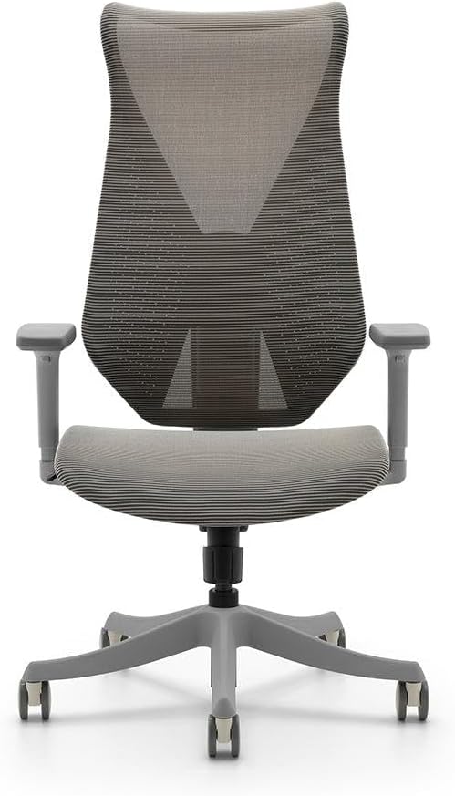 Shappa H350 Ergonomic Office Chair, High‑Back Mesh with Integrated Lumbar Support, 3D Armrests, Height‑Adjustable Backrest, 4‑Position Tilt Lock, Class 4 Gas Lift (Grey)