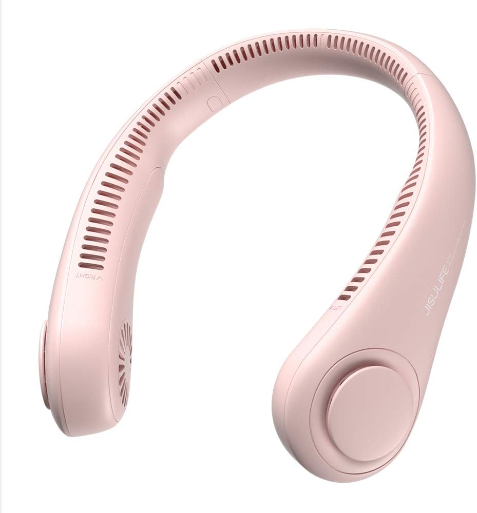 JISULIFE Portable Neck Fan, Rechargeable Hands Free Bladeless Fan, 4000 mAh Battery Operated Wearable Personal Fan, Leafless, Headphone Design, USB Powered Desk Fan, 78 air outlets