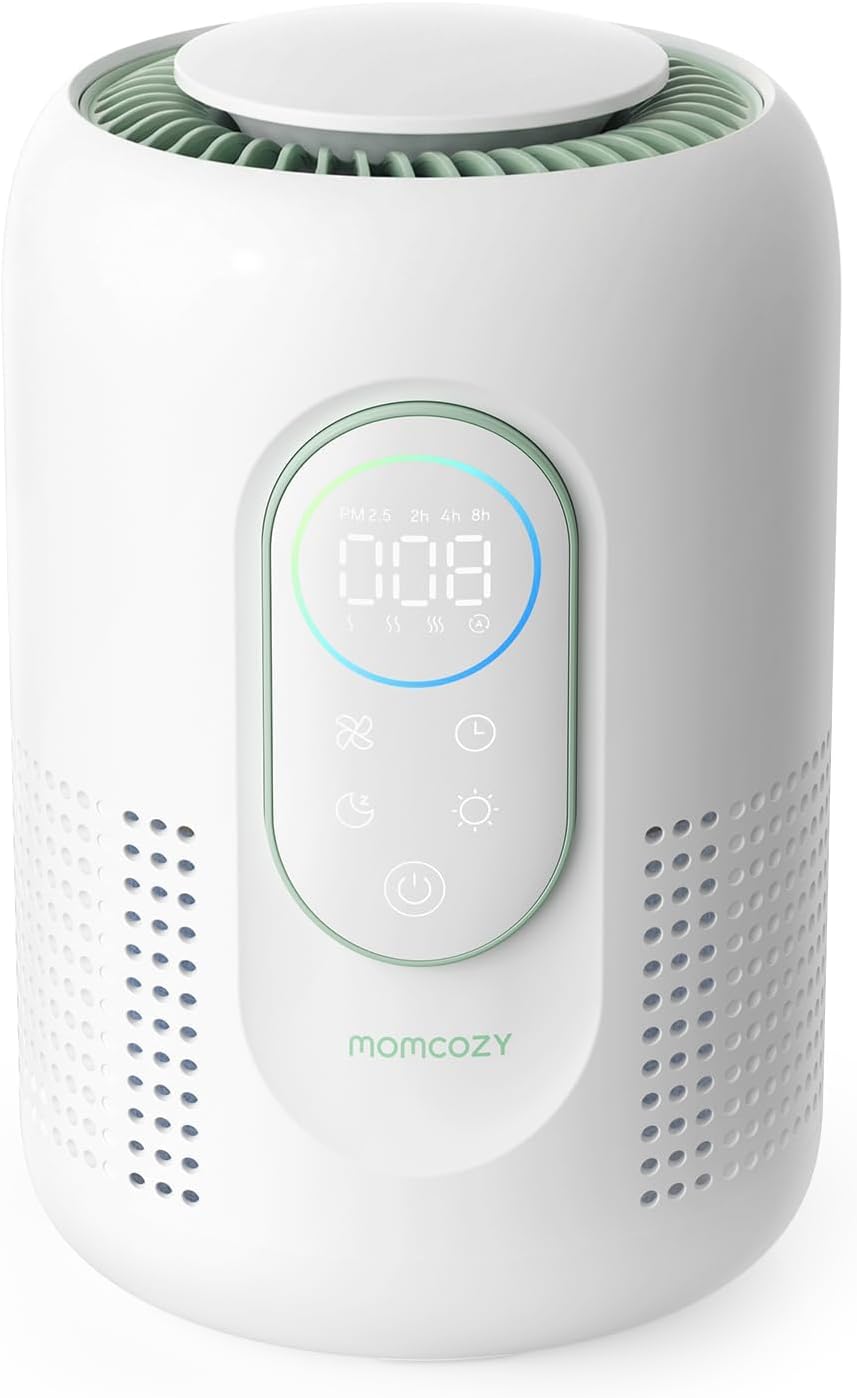Momcozy Air Purifier for Bedroom with Dimmable Night Light for Small Room