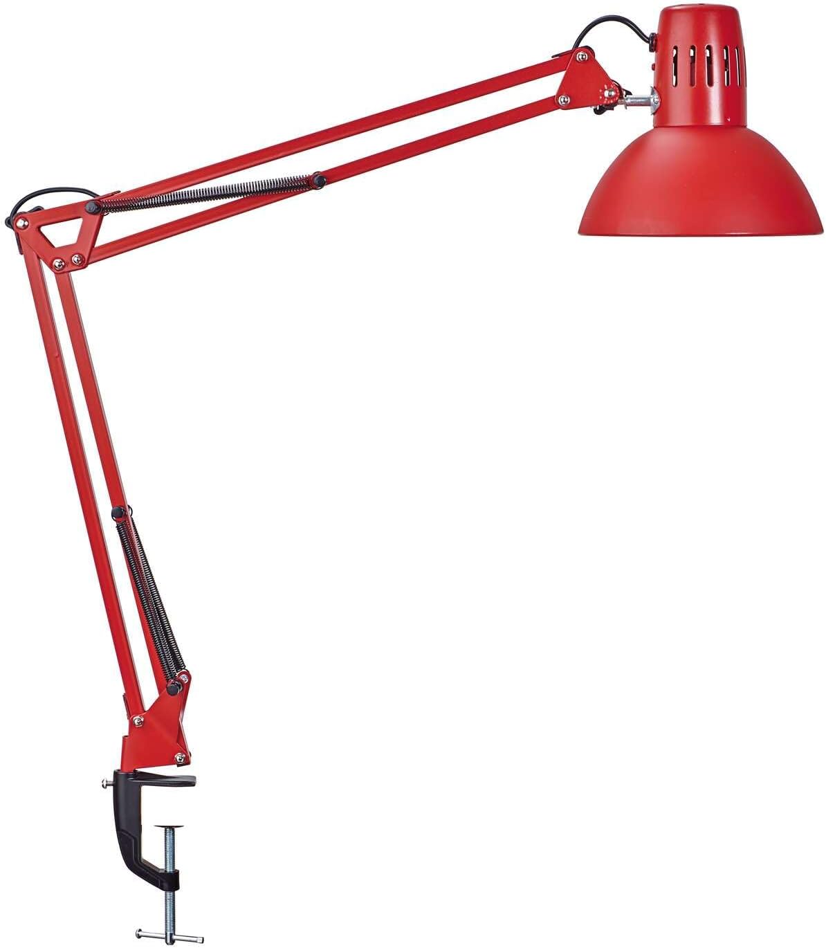 Maul MAULstudy LED Desk Lamp, Adjustable Clamp Lamp with Articulated Arm for Office, Study and Desk, Elegant Metal Desk Lamp, LED Lamp, Red