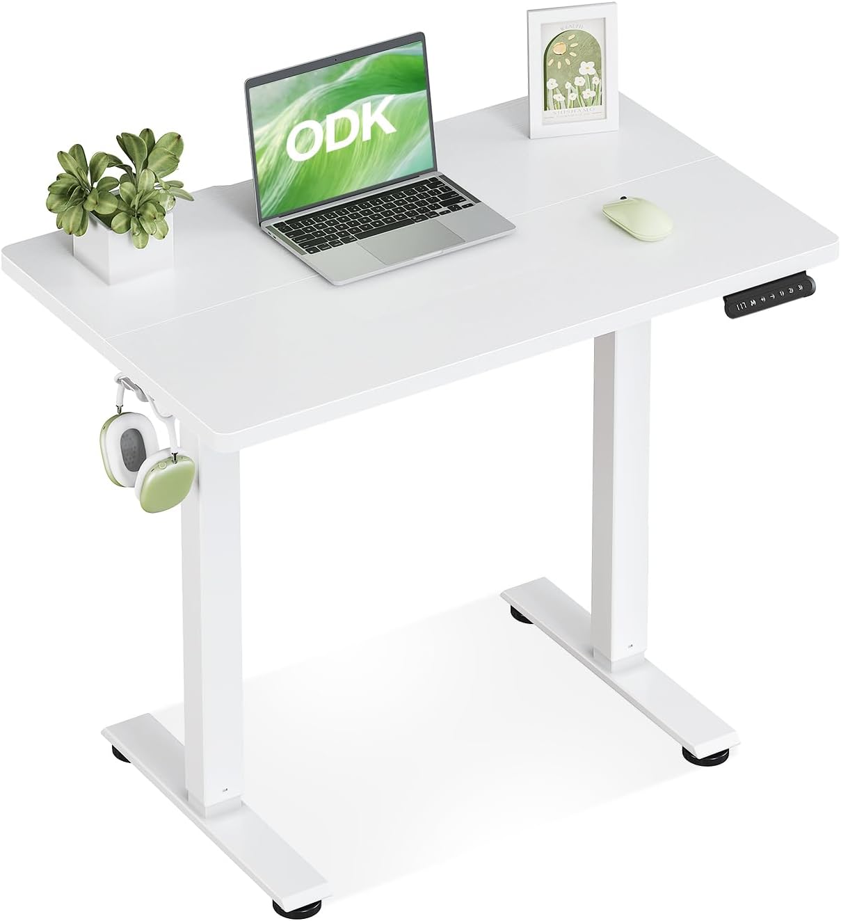 ODK Standing Desk, Large Height Adjustable Electric Stand up Desk, Electric Standing Desk, Sit Stand Computer Home Office Desk (80x48cm)