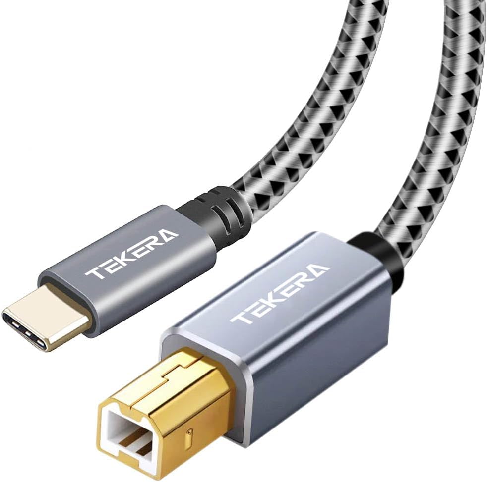 USB C Printer Cable, USB Type C to USB 2.0 Type B Printer Scanner Cable Cord Compatible with Brother, HP,Lexmark, Epson, Dell, Xerox etc (1.6FT/0.5M)