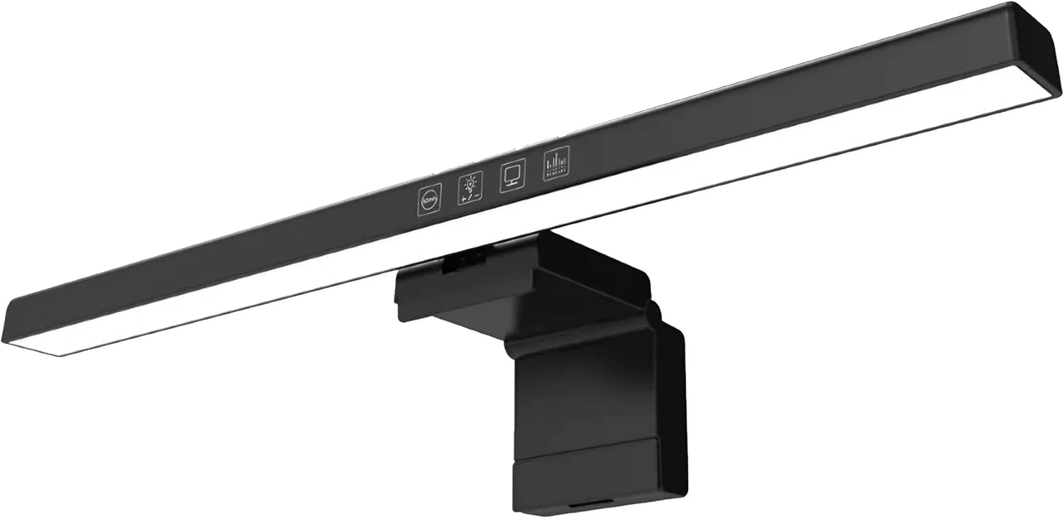 USB Computer Monitor Lamp Large 19.6-inch LED Monitor Light Bar – 6500K, 167LM Auto-Dimming USB-Powered Desk Lamp with Adjustable Color Temperature for Gaming, Office, Home Backlig