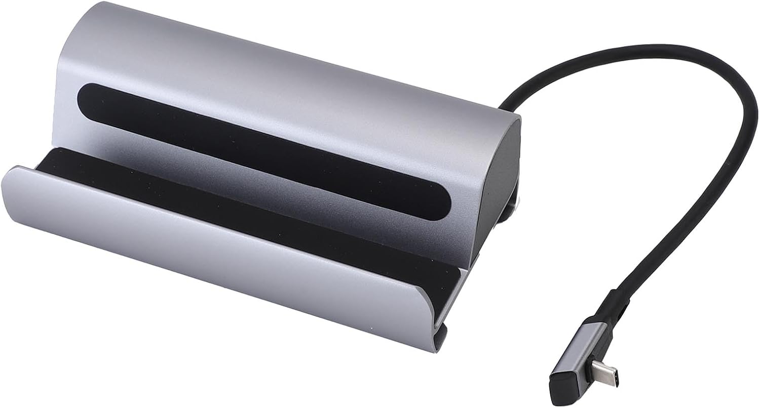 Docking Station for Steam Deck & ROG Ally, 6 in 1 USB C Hub with 4K HDMI, 1000Mbps RJ45, 3 USB3.0 5Gbps and 100W PD Charging, Compatible with Steam Deck (Silver)