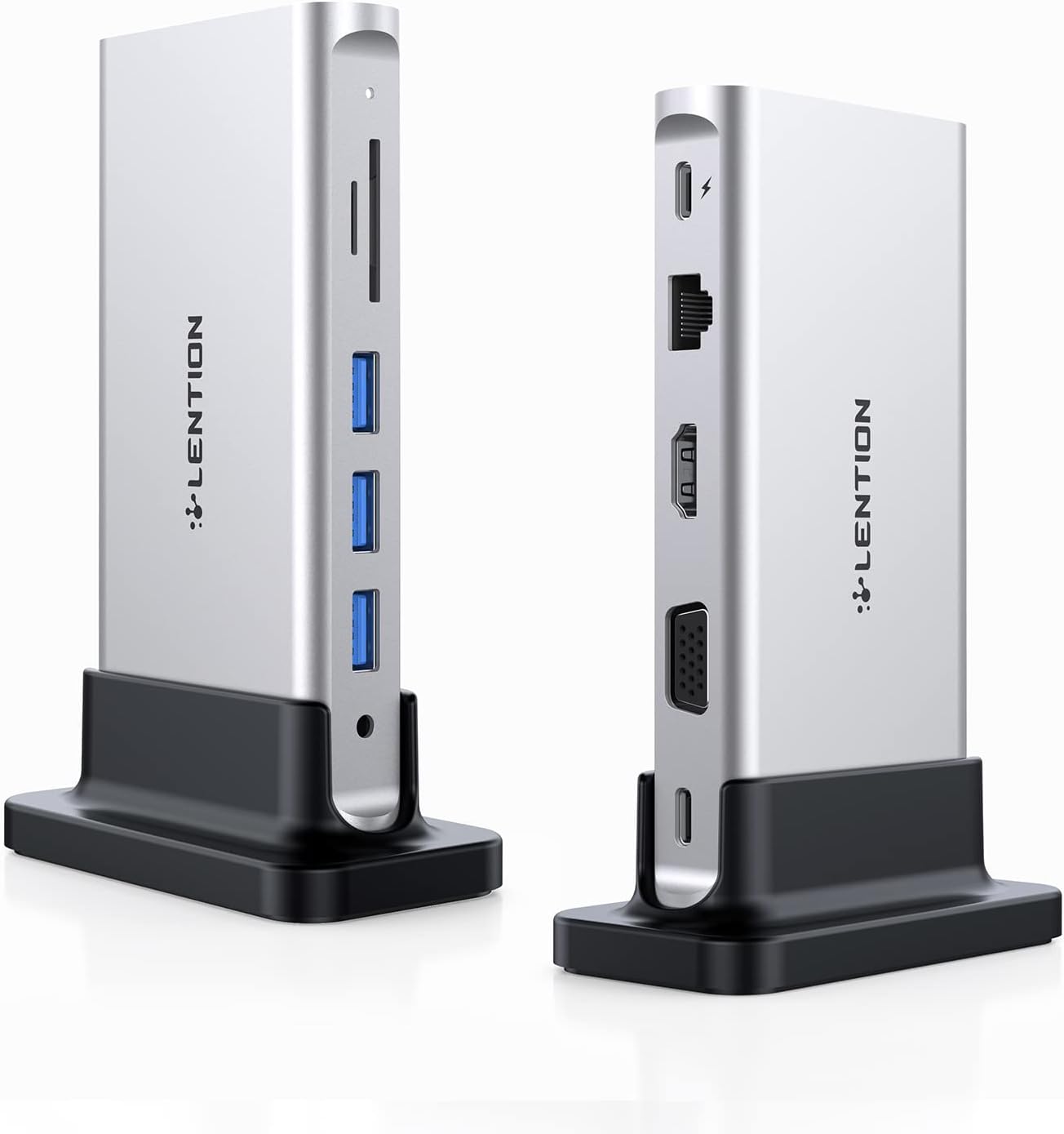 LENTION USB C Docking Station with 100W PD, 4K HDMI, Ethernet, USB 3.0, VGA