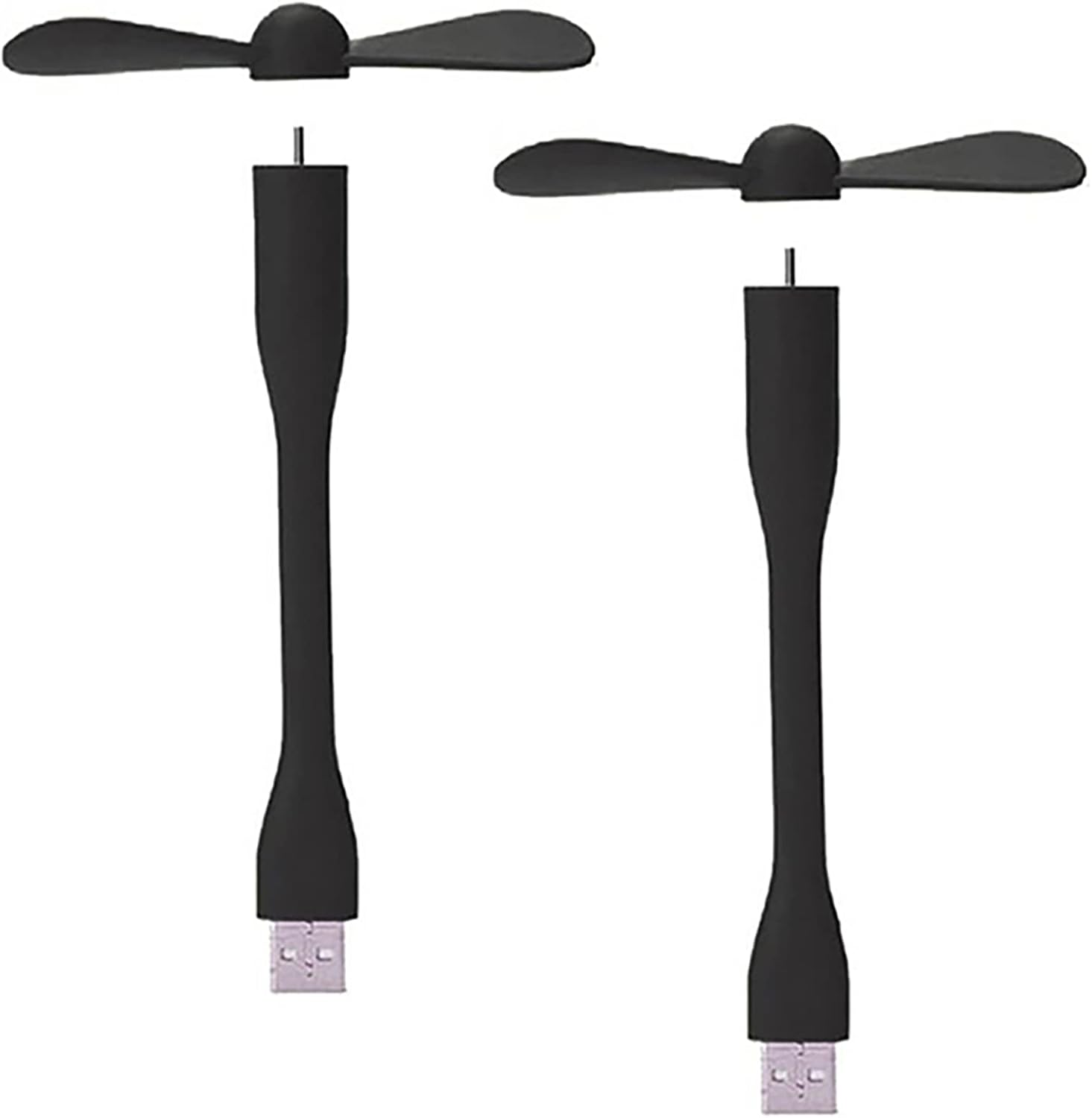 Sokelinn-six USB Flexible Fan, Mini Portable Cooling Fans USB Powered for Power Bank Laptop PC AC Charger - 2 Pack (Black)