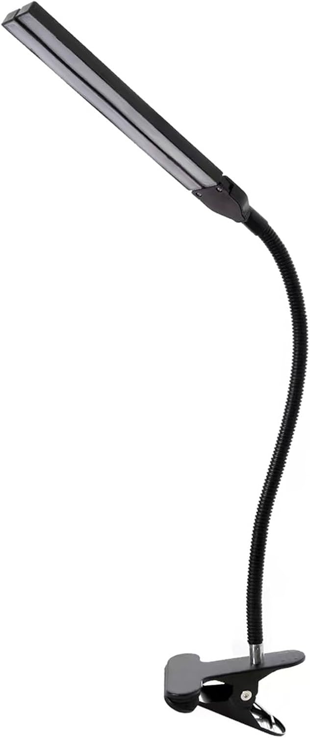 LED Desk Lamp Dual Head Eye Care Dimmable Night Light Student Children Office Reading Bedside (Black)