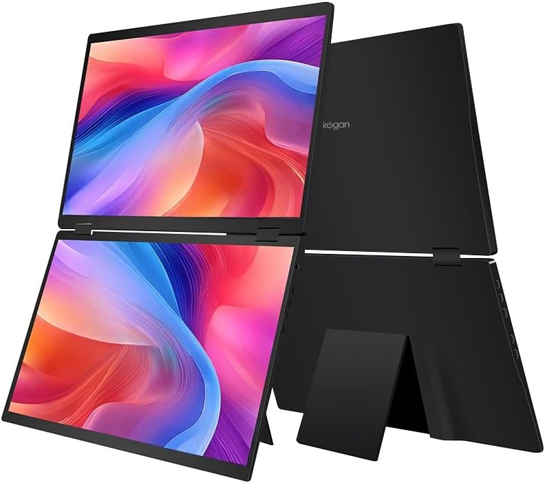 Kogan XPRESSO 16" FHD+ Stackable Dual Screen USB-C Portable Monitor (1920 x