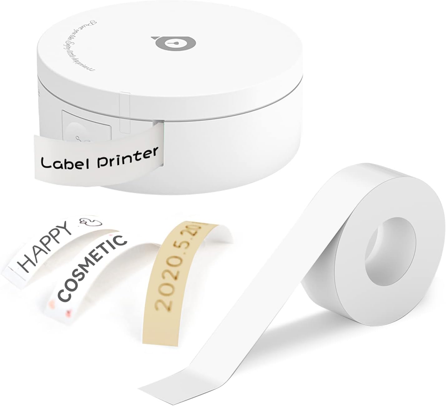 Morelian L1 Plus Label Maker Mini Pocket Thermal Printer All in One BT Connect Prince Tag DIY Date Journal Study Sticker Labeling Machine with 1 White Tape Roll for Office Home Org