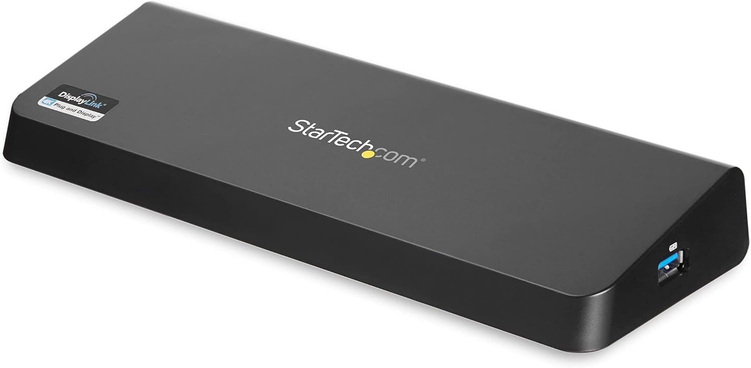 StarTech.com 4K Docking Station for Laptops - Dual-Video Capable - DP and HDMI - USB 3.0-4K Ultra HD Universal Laptop Dock