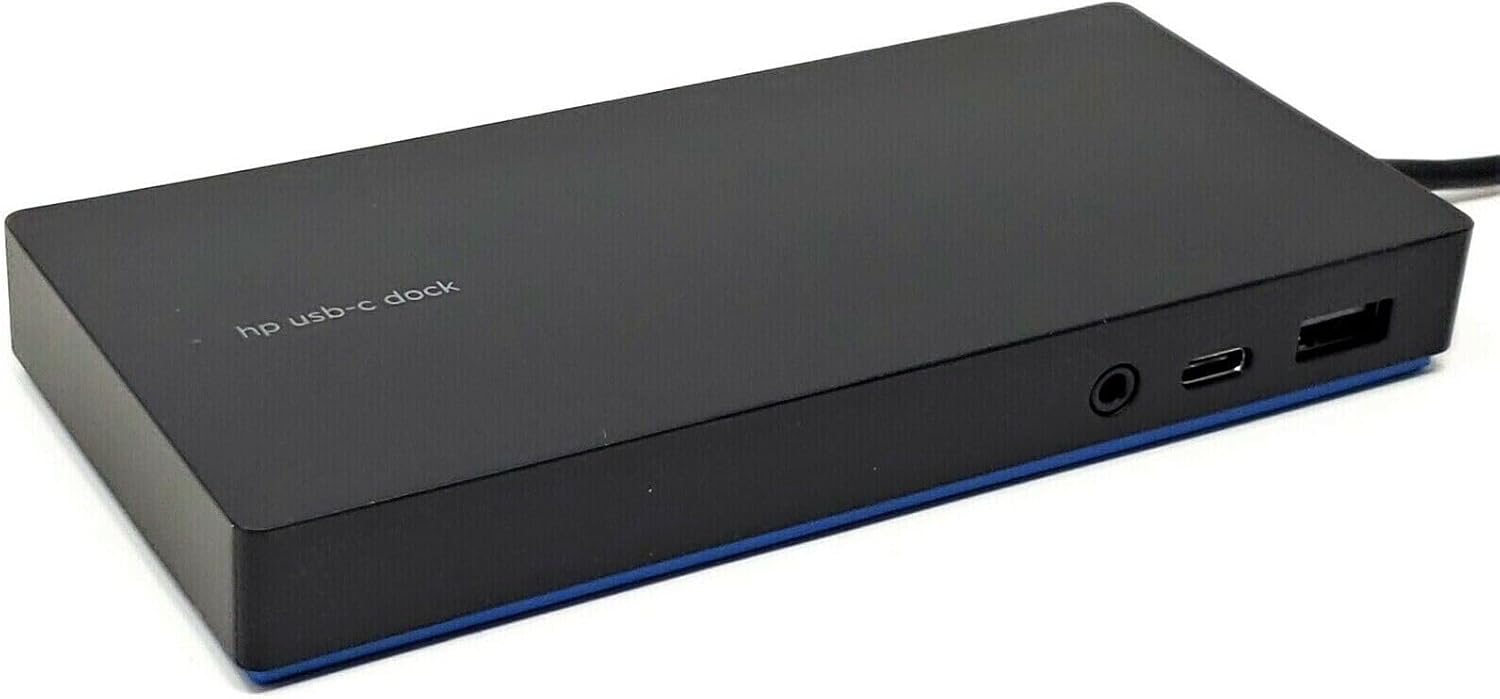 HP Elite USB-C (TPA-B01) HDMI, DisplayPort, Universal Docking Station (Renewed), DX019