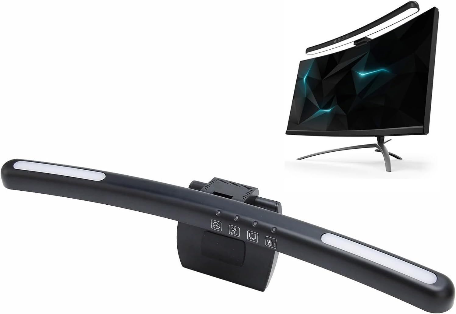 Jectse RGB Monitor Light Bar, LED Computer Lamp, Black, 15 Inches, 132 5W, Touch Control, Blue Light Blocking