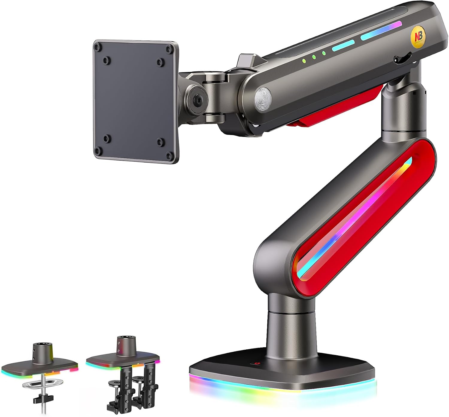 NB ERGONOMIC Gaming Monitor Arm for Flat/Ultrawide/Curved Monitors 32 to 60 inch, Heavy Duty Monitor Stand Load up to 20 kg, VESA 75/100 mm Monitor Mount L60