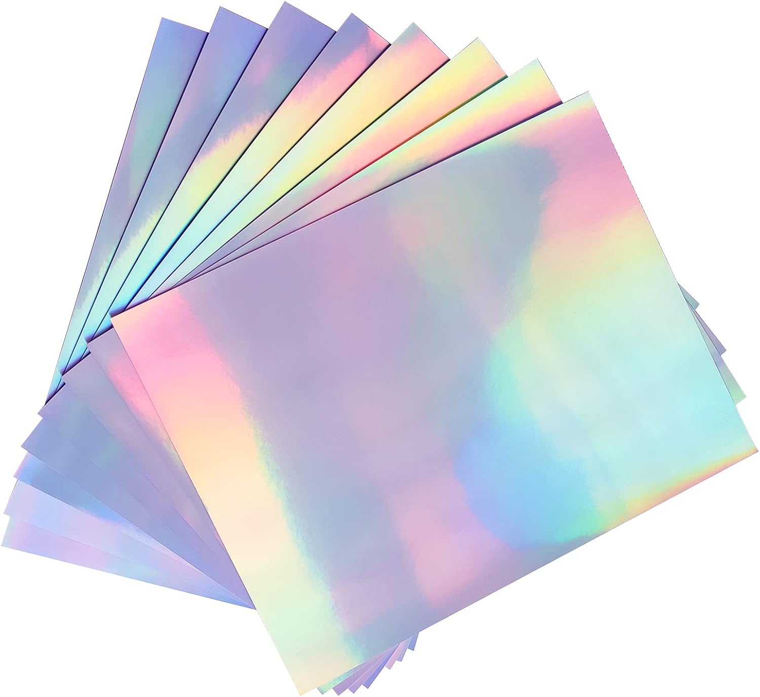Holographic Sticker Paper for Inkjet & Laser Printer, 20 Sheets Printable Vinyl Holographic Sticker Paper Waterproof Self-Adhesive, 8.5 X 11 Inches - Rainbow