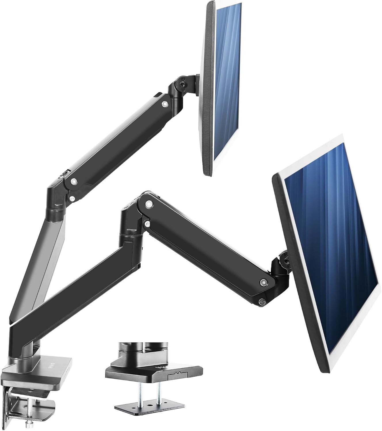 VIVO Premium Aluminum Heavy Duty Arms, Fits 2 Ultrawide Monitors up to 38 inches, Widescreen Dual Monitor Desk Mount with Instant Pneumatic Spring Height Adjustment VESA Stand, STA