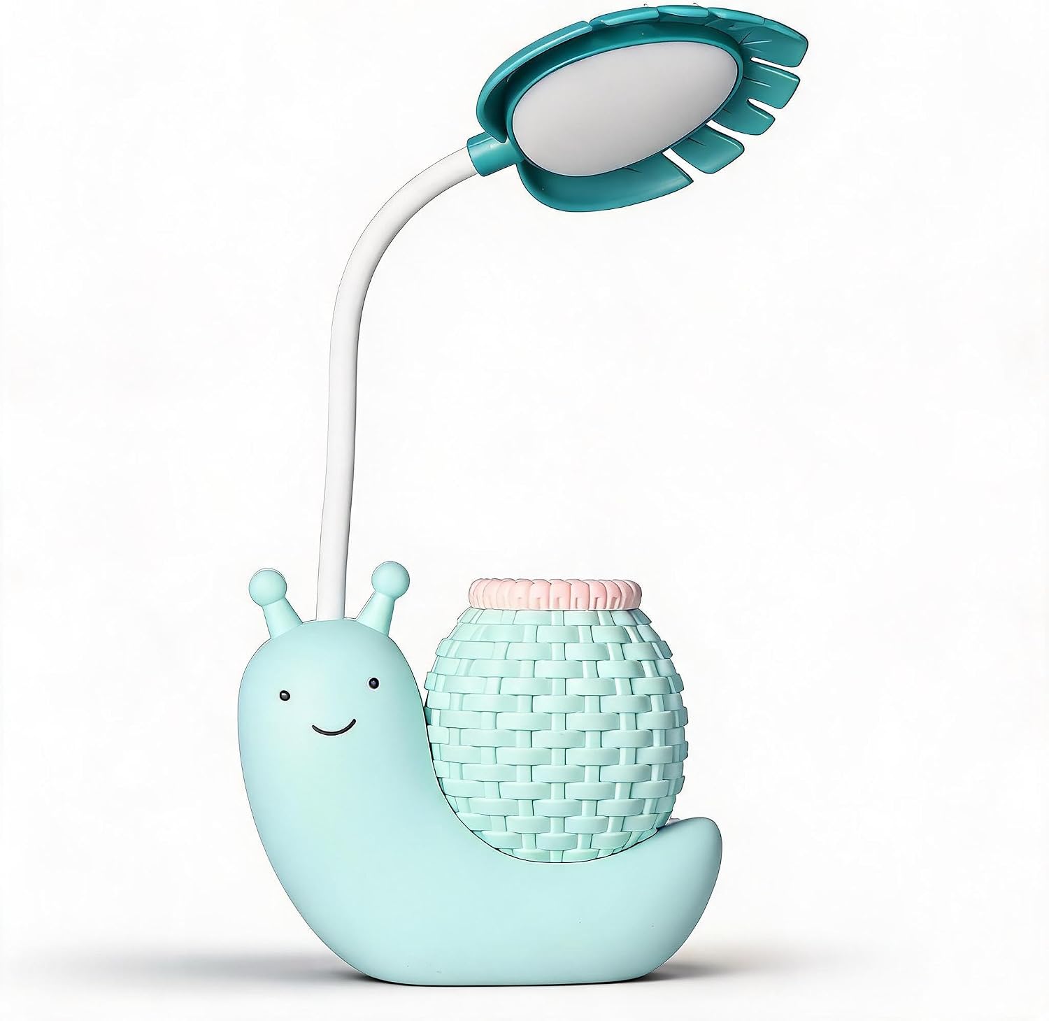 Zopsc LED Desk Lamp with Pen Holder, USB Charging, Cute Table Light for Students Kids Home Office (Blue)