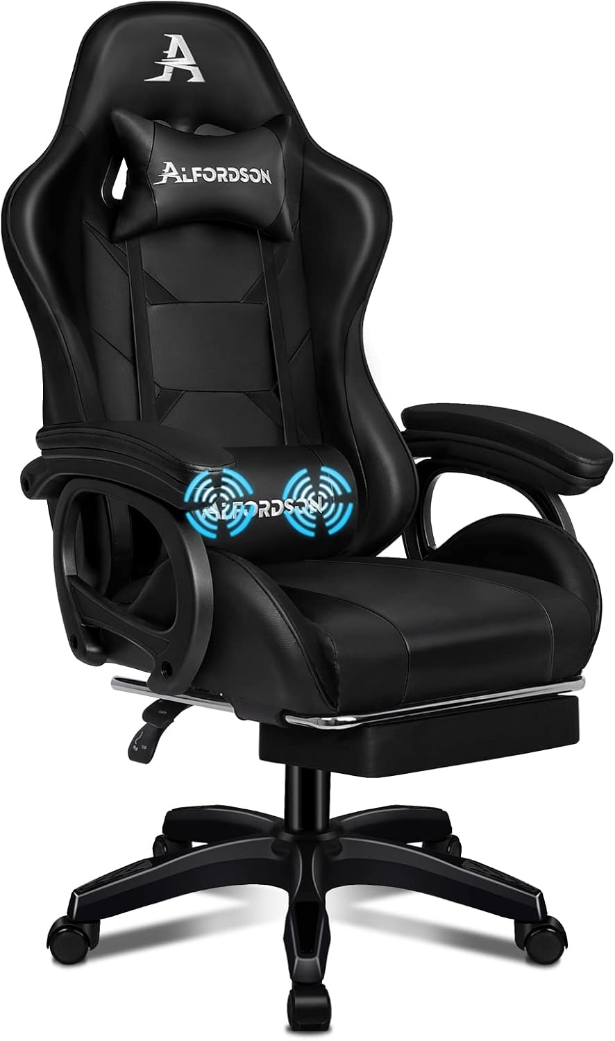 ALFORDSON Massage Office Computer Gaming Chair Xavier Black 180kg Cap.