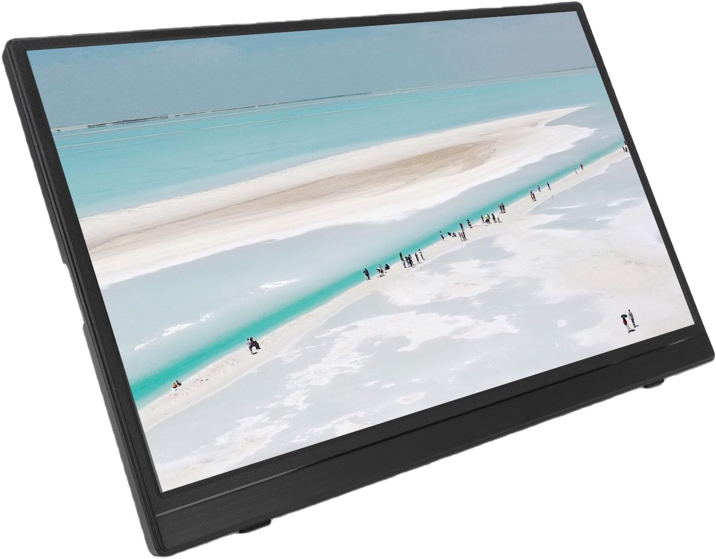 XUMIUZIY Wireless Portable Monitor 15.6 Inch 1080P IPS, Battery Powered Travel Screen with 8000mAh, Second Display with Stand, USB - C HDMI External Monitor for Laptop Phone