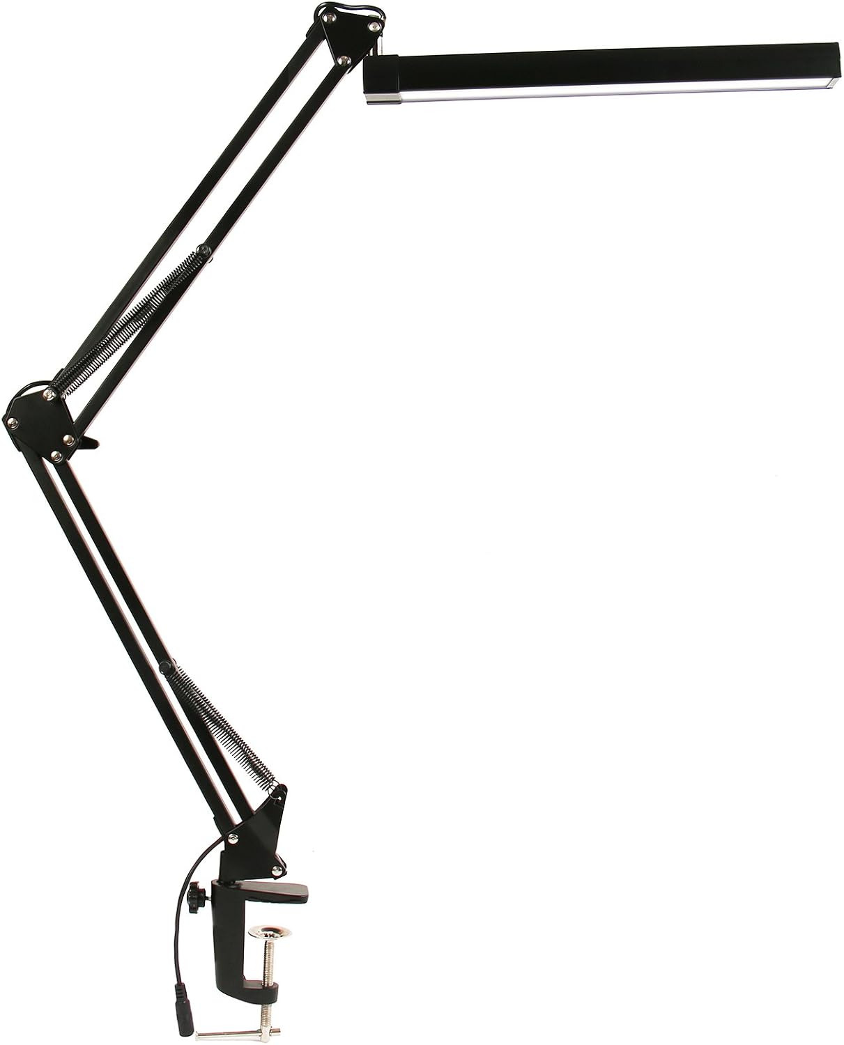 YOUKOYI A16S Metal LED Swing Arm Desk Lamp Dimmable Architect Drafting Lamp Clamp for Study/Reading/Office/Work 3 Brightness Levels 2 Color Modes Touch Control