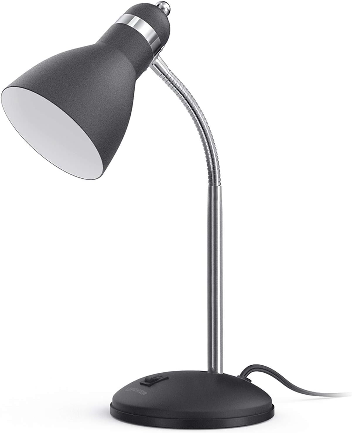 LEPOWER Metal Desk Lamp, Eye-Care Table Lamp, Study Lamps with Flexible Gooseneck for Bedroom, Home Office