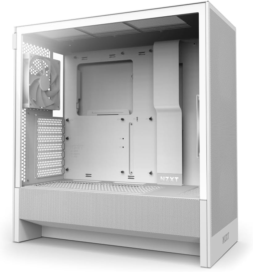 NZXT H5 Flow 2024 - Compact ATX Mid-Tower PC Gaming Case - High Airflow - 2 x 120mm Fans Included - 360mm Front & 240mm Top Radiator Support - Cable Management System - Tempered Gl