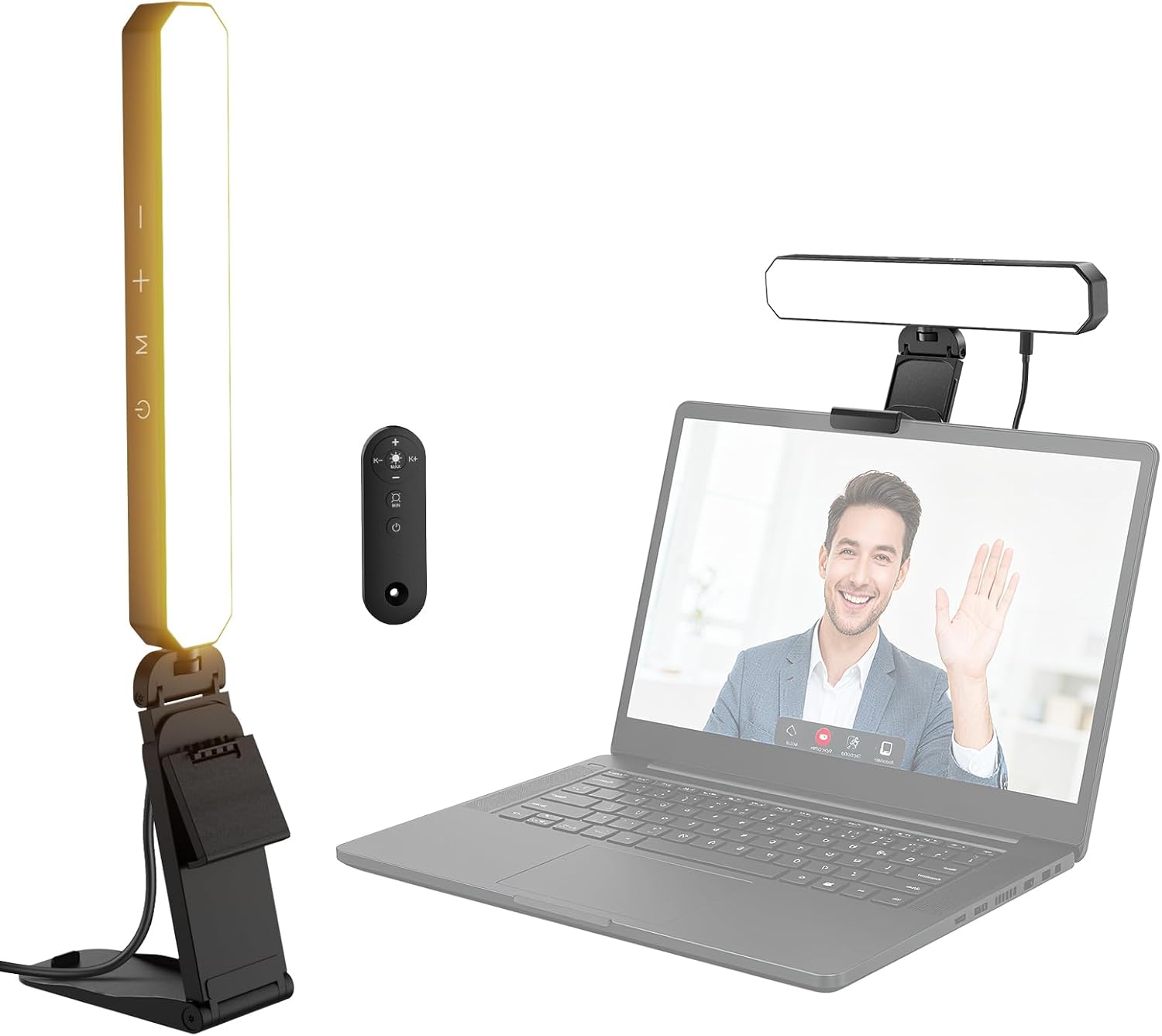 NEEWER Basics Monitor Light Bar, 6W Bi Color Dimmable LED Lamp with Stand/Remote/Touch Control for Home Office Desk Video Conference Lighting Computer Laptop Webcam Zoom Gaming Str