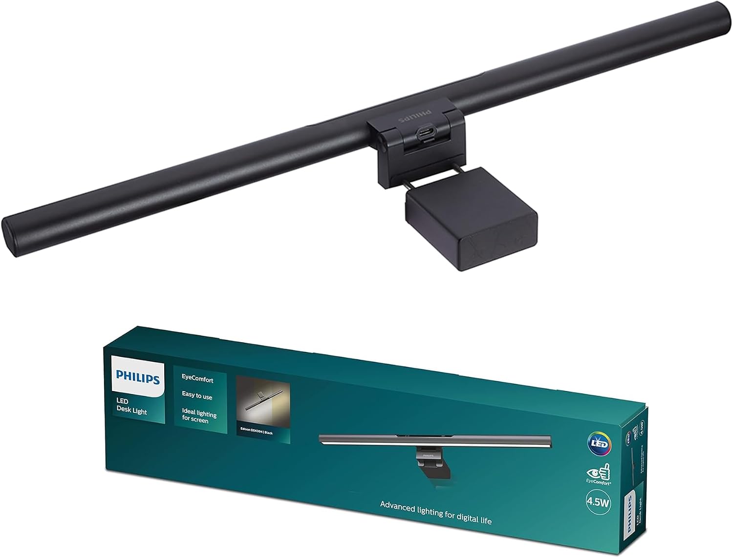 Philips LED Edison Desk Lamp 4.5W - Charge with USB. for Home Indoor, Work, Study, Reading Lighting