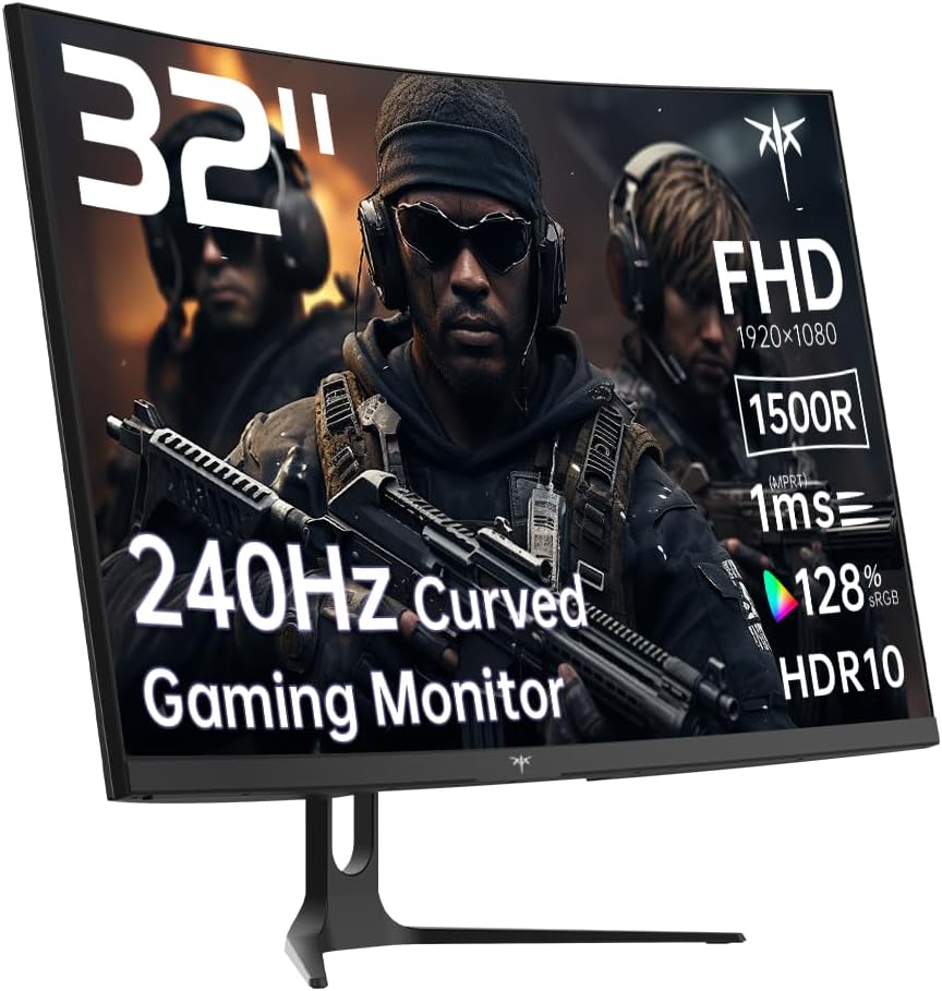 KTC 32 Inch 240Hz Curved Monitor 1500R, FHD 1080P VA Gaming Monitor, H32C5