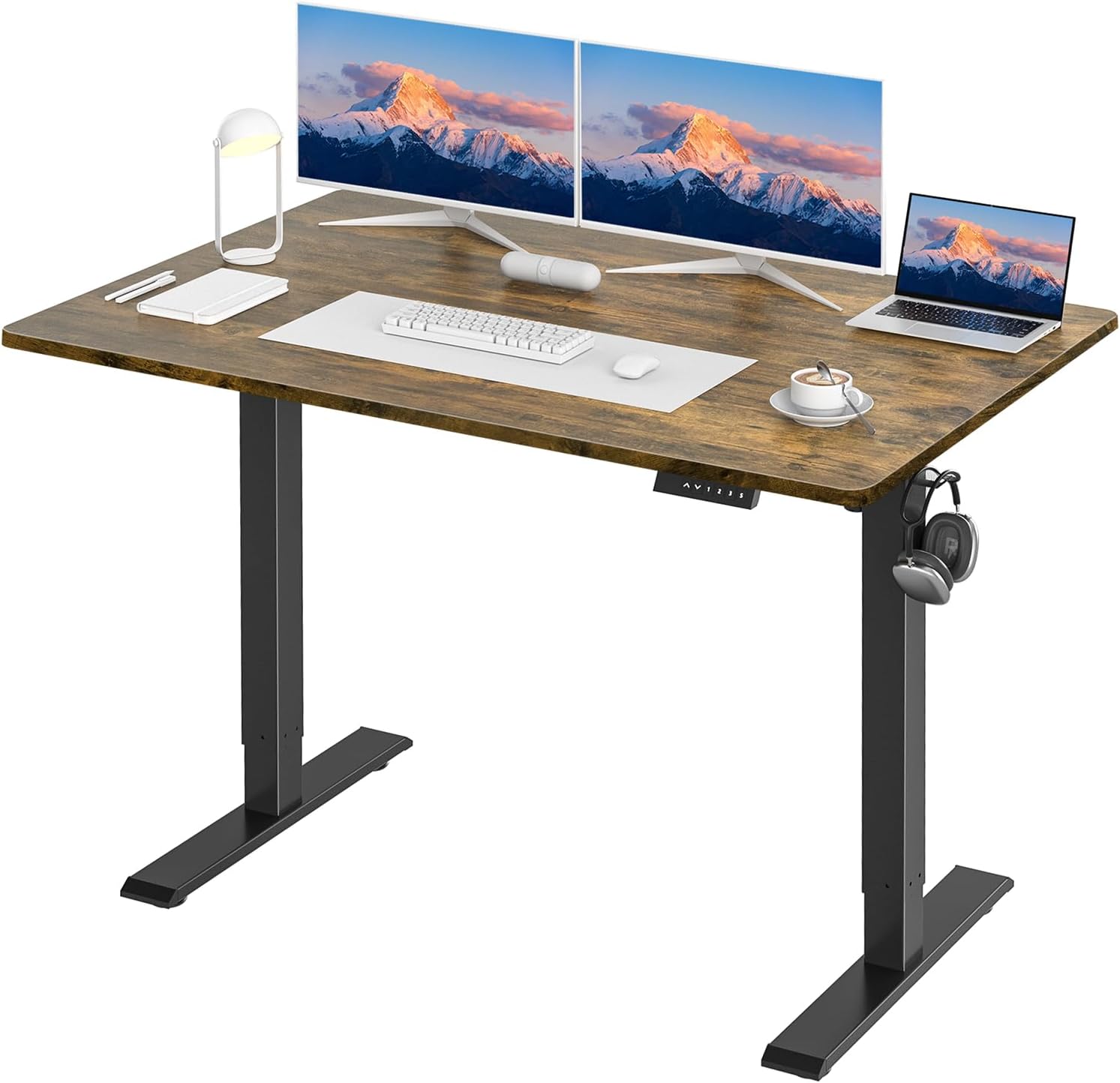 Electric Standing Desk,3 Memory Height,120x60cm Sit Stand Desk