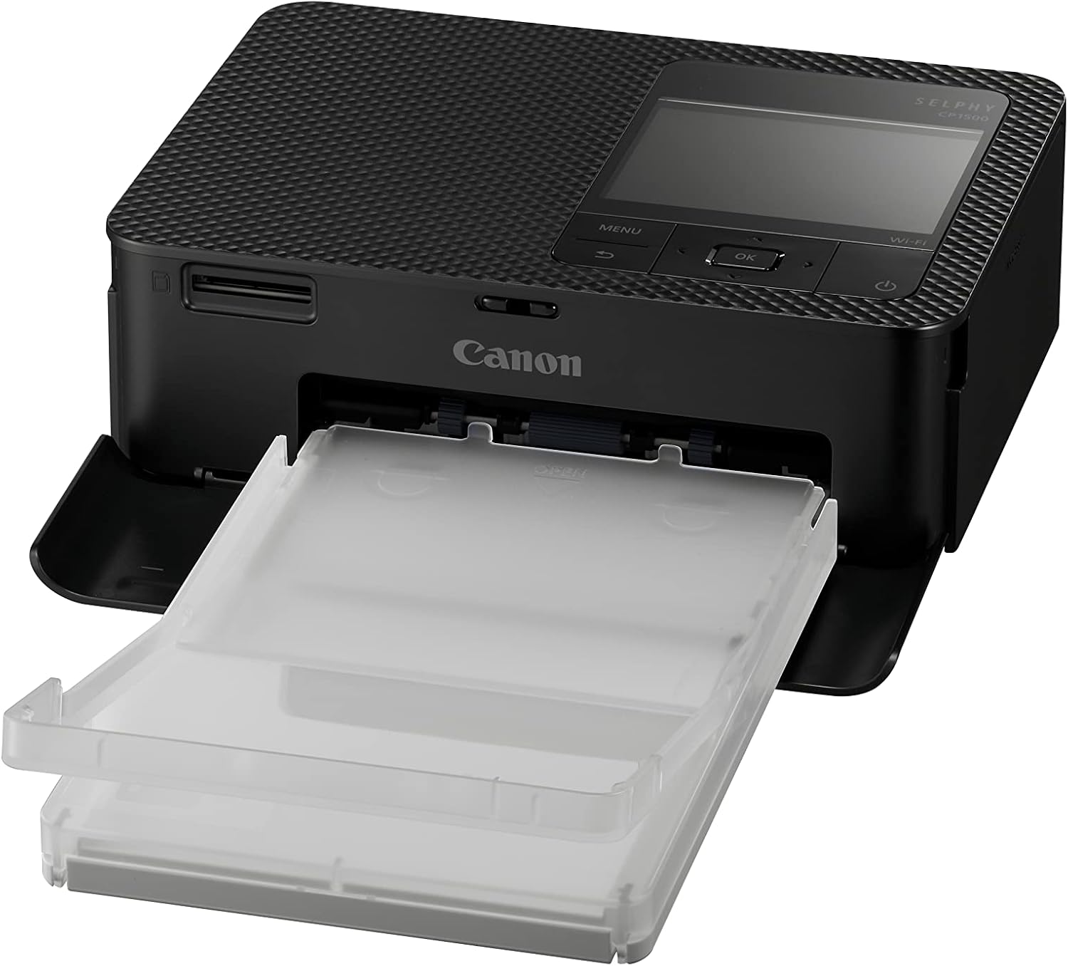 Canon Selphy CP1500 Printer, Black + KP108IN Color Ink Cartridge Plus Paper Set, 108 Sheets, 4 x 6 Inch