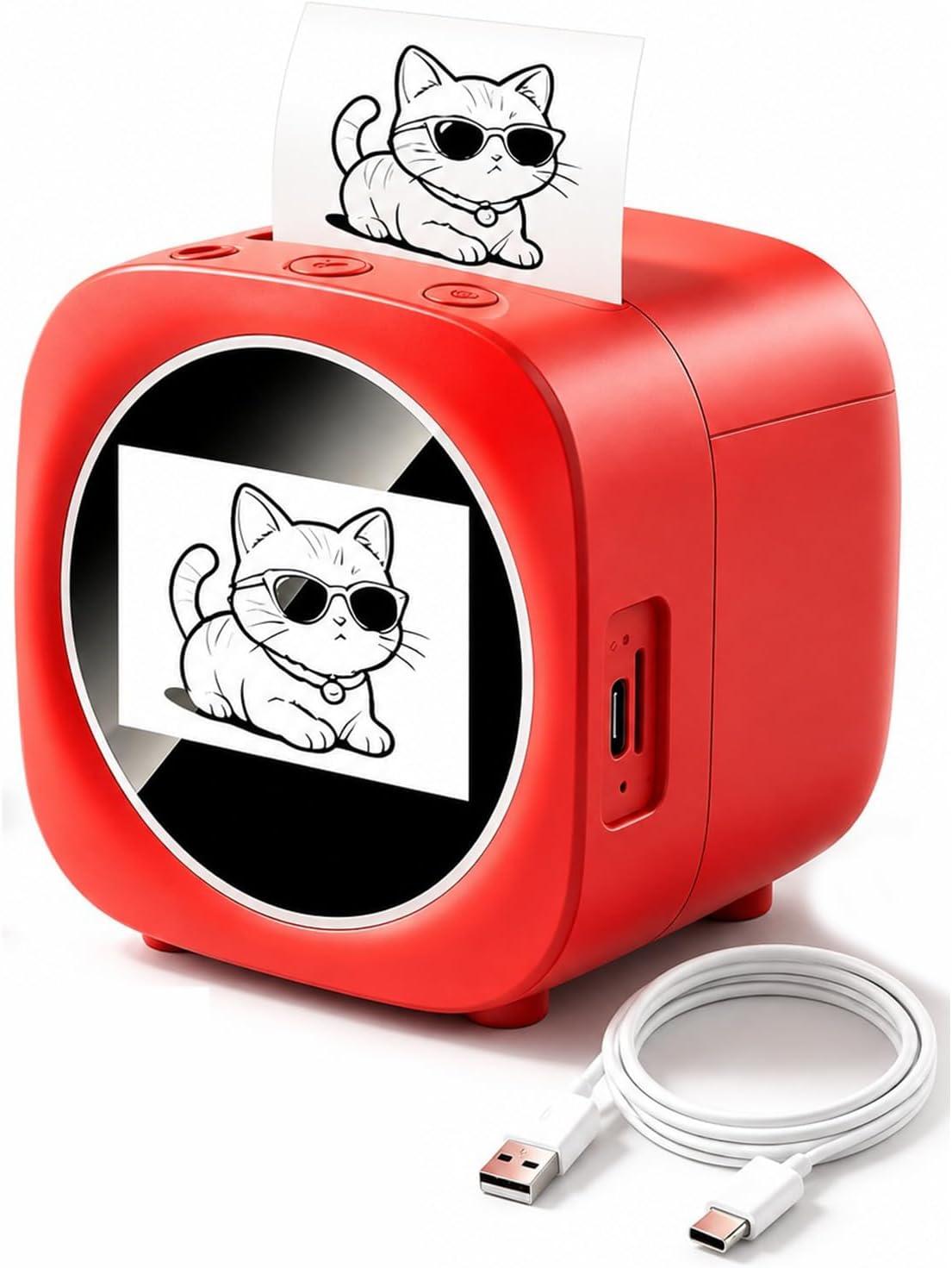 Dpofirs AI Voice Sticker Printer, Inkless Thermal Printer with 2.4in Screen