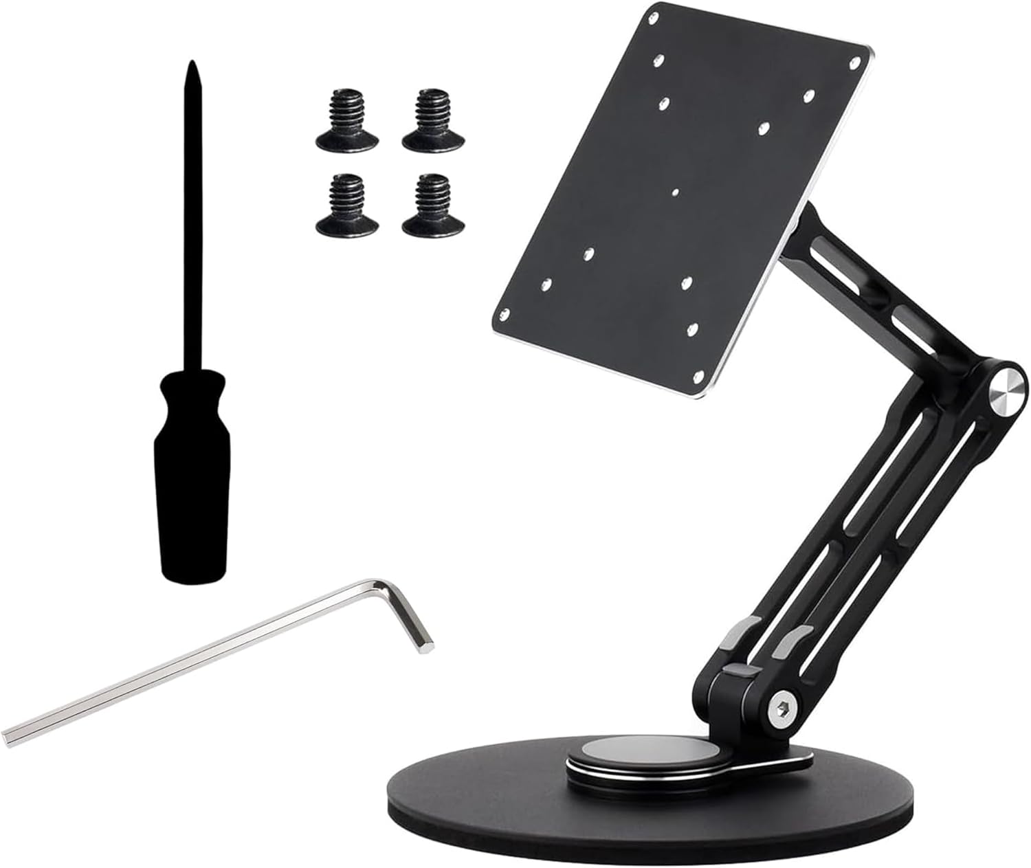 VESA Portable Monitor Stand, Compatible with Monitors Up to 19inch, Supports 50 x 50/75 x 75/100 x 100 (mm) VESA Mounting Holes, Supports Multi-Axis Rotation, Adjustable & Foldable