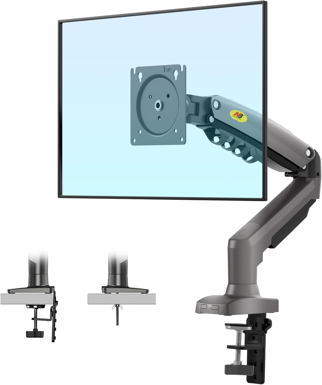 NB North Bayou Monitor Arm Desk Stand Full Motion Swivel Monitor Mount Gas Spring for 17''- 32'' Computer Monitor from 2kg to 9kg-F80 (Gunmetal Grey)