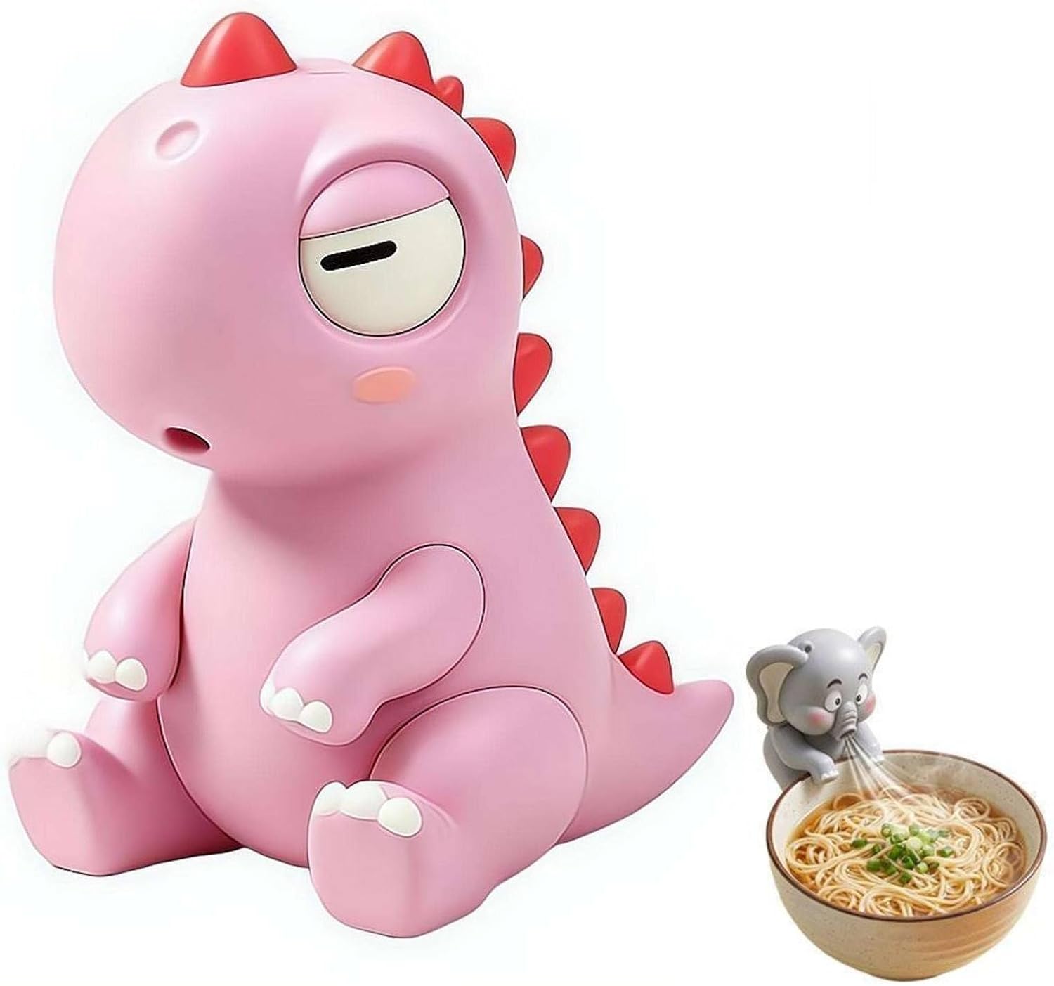Cooling Clip-on Food Fan, Mini Cute Animal Pink Dinosaur Clip Fan for Cup & Bowl, hands-free, 3-speed, Usb Rechargeable Desk Mini Bowl Fans for Hot Soup, Tea, Coffee, Baking, Kitch