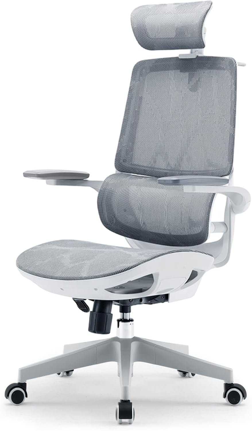 SIHOO Ergonomic Office Chair, Breathable Mesh Desk Chair with Dual Back Design, Clothes Rack and Flip-up Arms, Swivel Task Chair, Adjustable Height Gaming Chair(White)