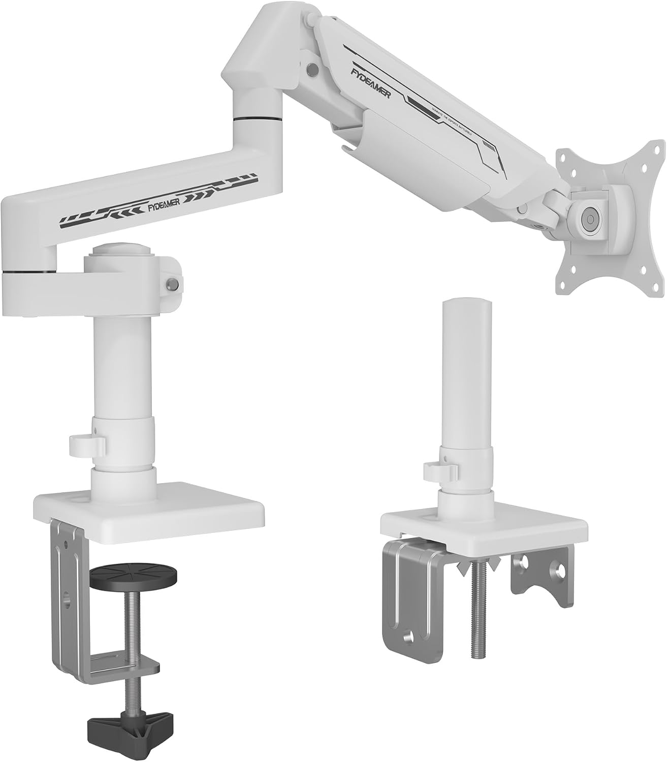 Fydeamer Single Gas Spring Monitor Arm for 17-35" up to 24.2lbs, White