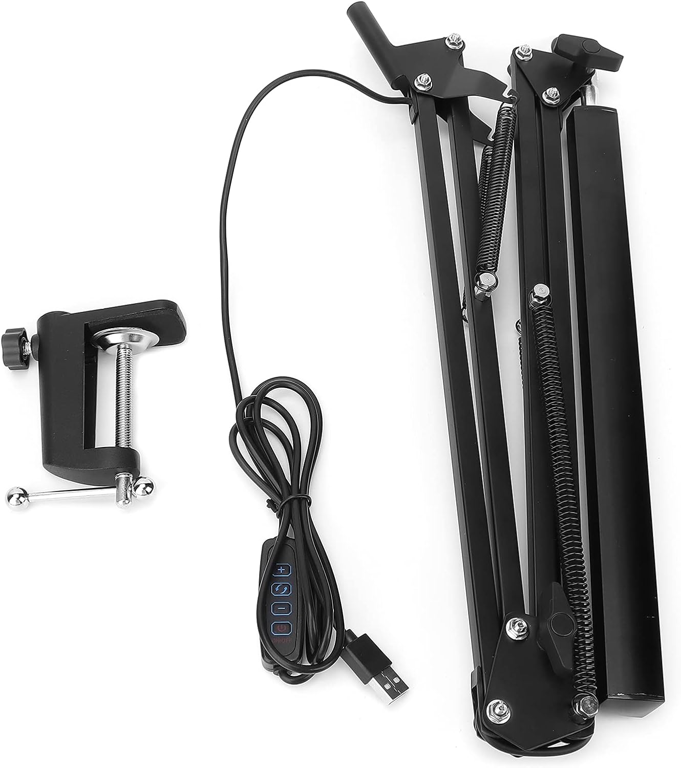 Swing Arm Desk Lamp with Clamp, Eye Caring LED Table Light, 10 - Level Dimmable Architect Lamp with 3 Color Temperatures, Foldable Task Light for Nail Art Reading (Oyhhalginate)