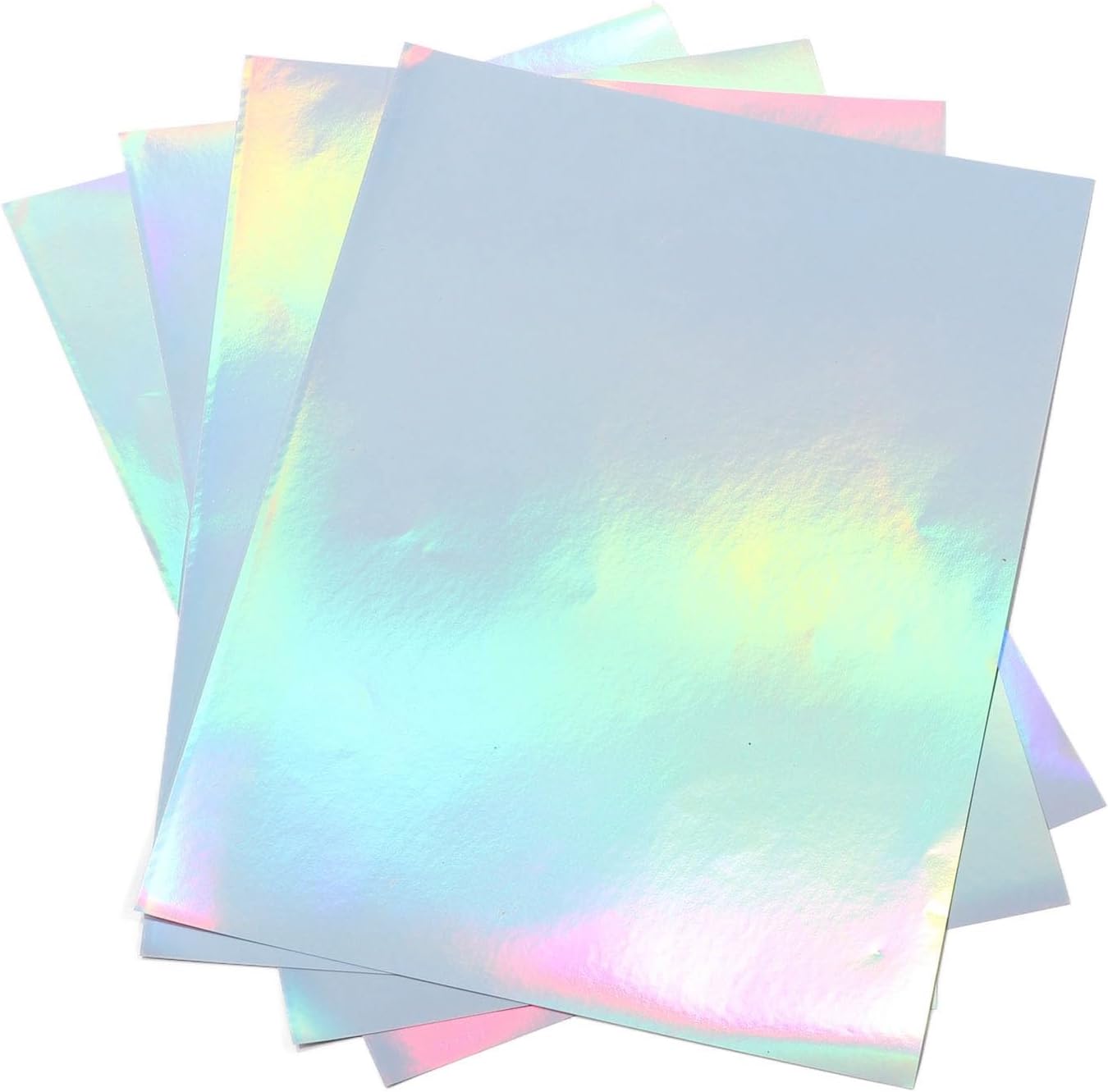 EVGATSAUTO 22 Sheets A4 Printable Holographic Sticker Paper, Inkjet Printer Holographic Stick Adhesive Paper with Aluminized Film for Photos Scrapbooks Posters Letters Books DIY