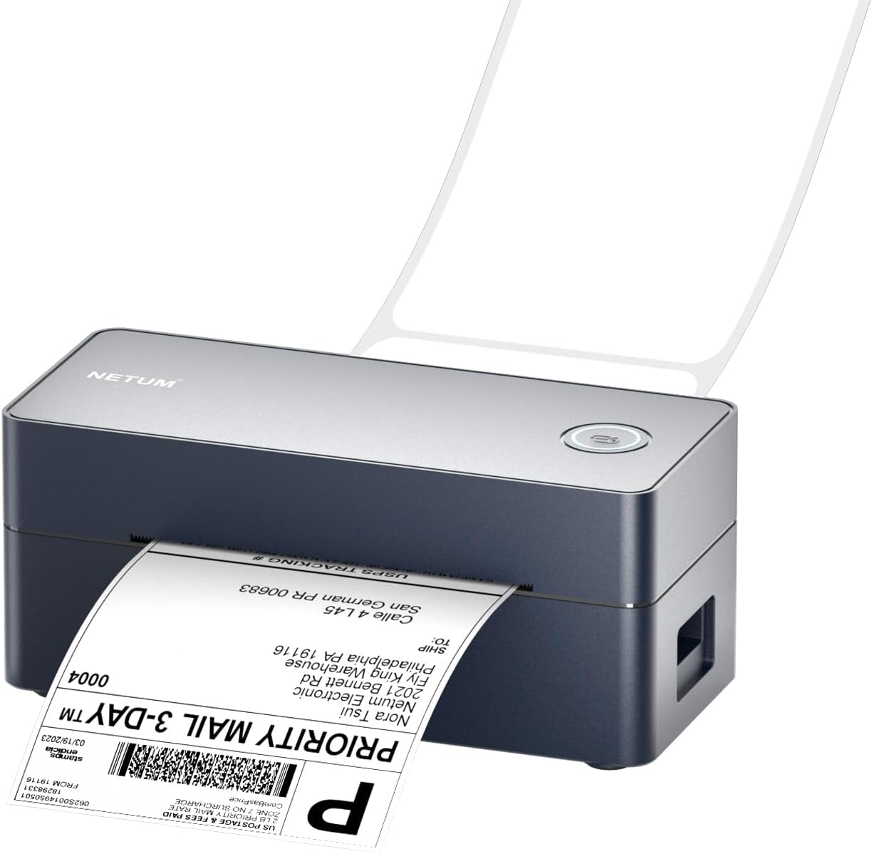 NETUM Thermal Bluetooth Label Printer, High Speed 160mm/s Direct Thermal Printer, 4" x 6" USB Label Maker for Shipping & Barcodes, Compatible with Shopify, Etsy, ShippingEasy