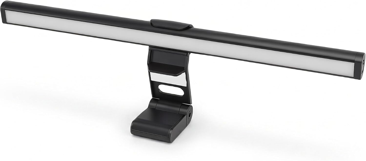 Sxhlseller Computer Screen Light Bar with 3 Color, Temperature Dimmable, Eye Care Anti Glare Clip On Lamp with Counterweight, Computer Screen Lamp for Home Office and Study