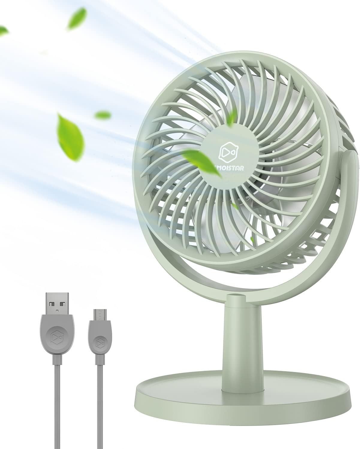 Mini Desk Fan, USB Powered Desktop Fan with 4 Speeds, Small but Powerful Strong Airflow Work Quiet, 310° Adjustment, Portable Personal Air Circulator Fan for Desktop Table Office B