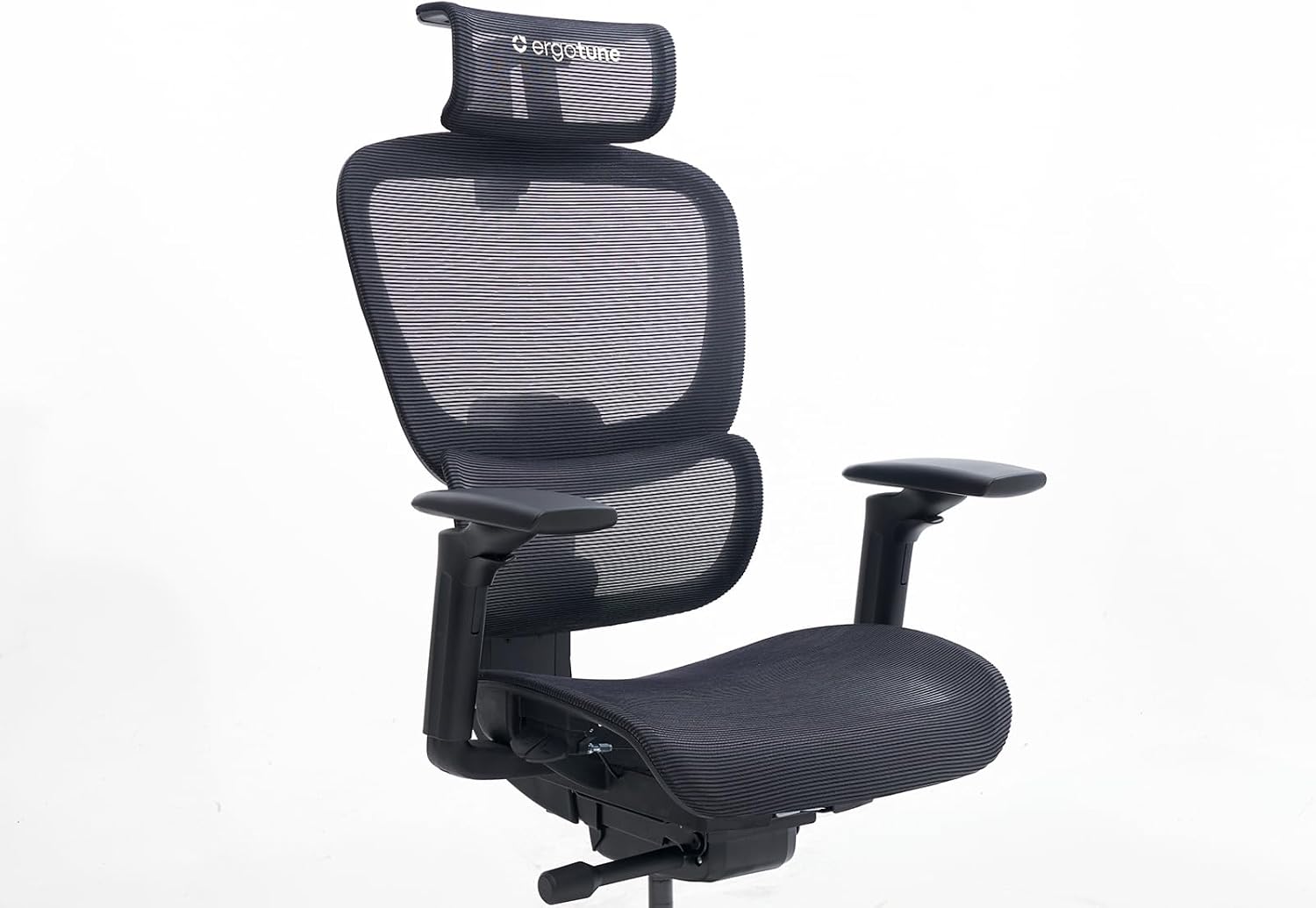 ErgoTune Joobie Ergonomic Office Chair: Office Chair with Breathable Hybrid Mesh and Adjustable Lumbar Support Gaming Chairs with 3D headrest and GyroBrace 5D armrests (Black)