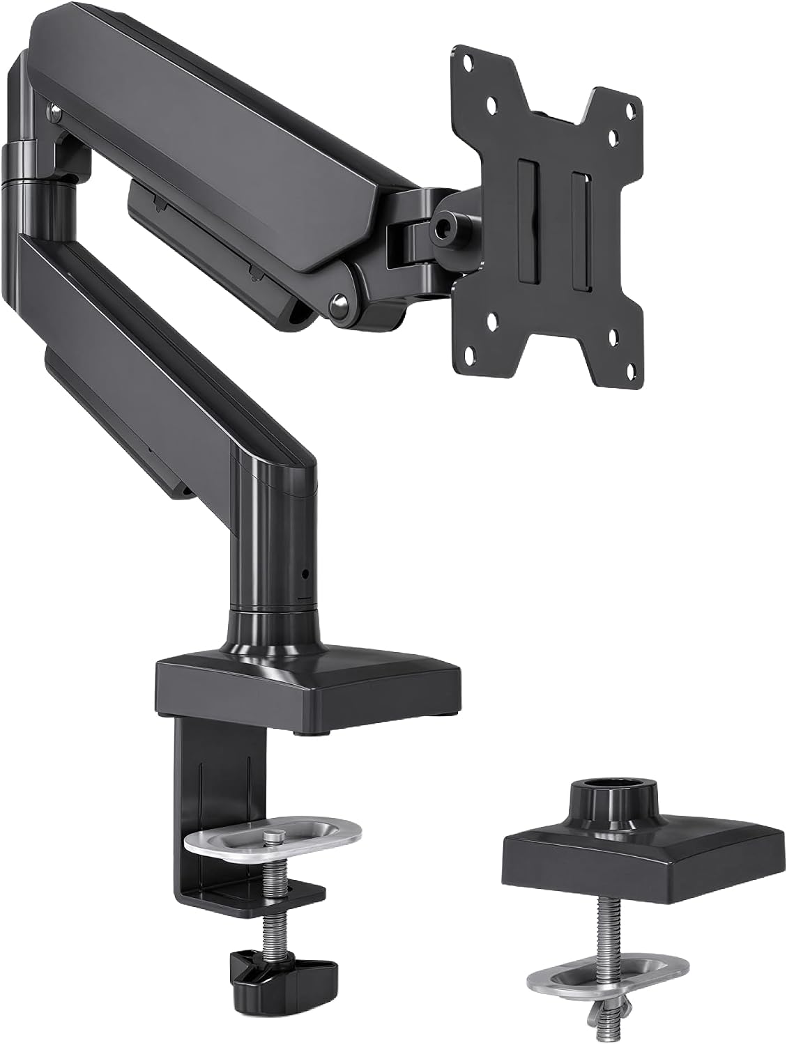 Gas Spring Single Monitor Arm Desk Mount, Full Motion, VESA, Black