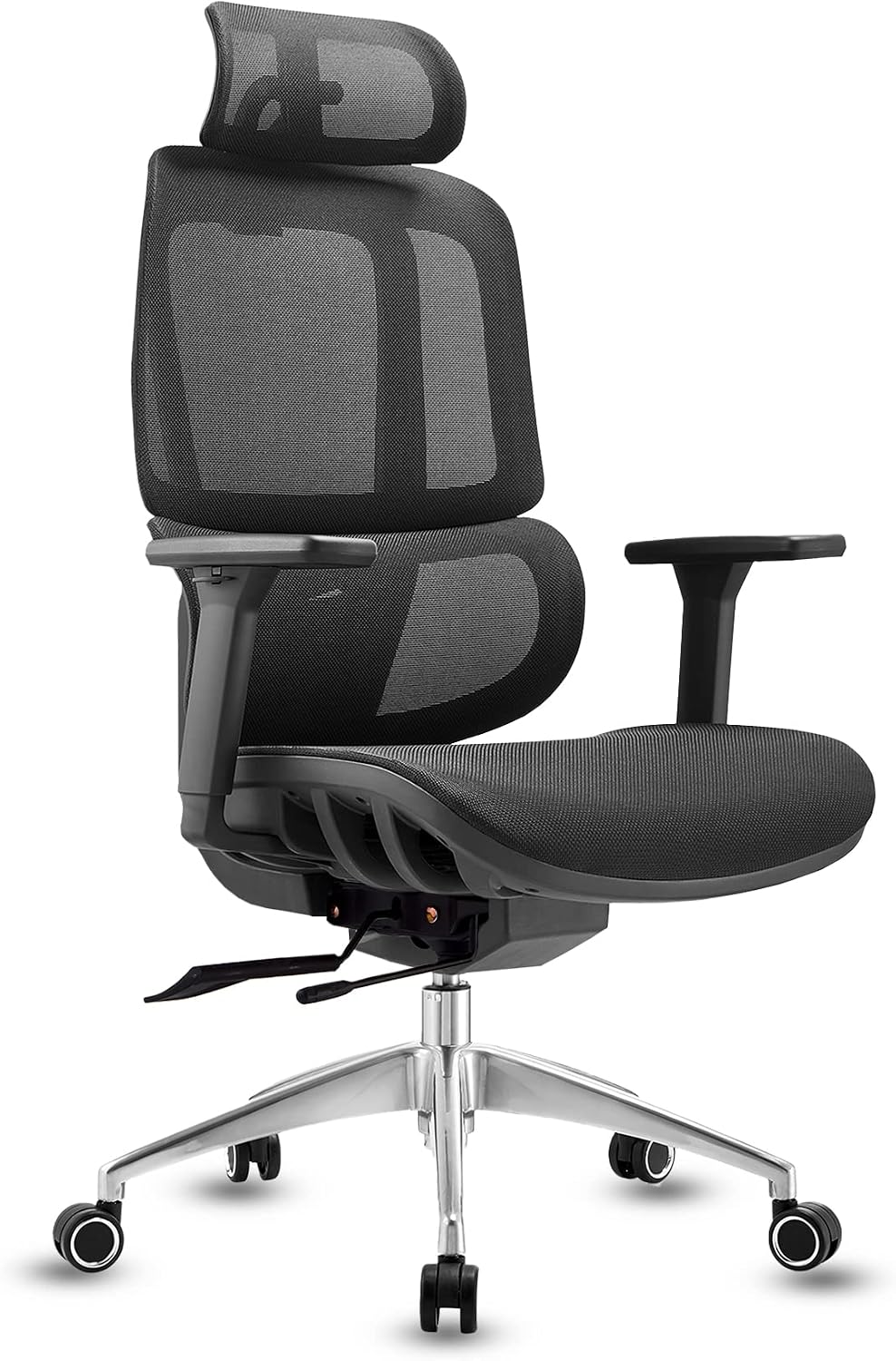 MIUZ Office Chair Executive Computer Chairs Study Home Mesh Lumbar Back Seat Ergonomic Recliner (Black)