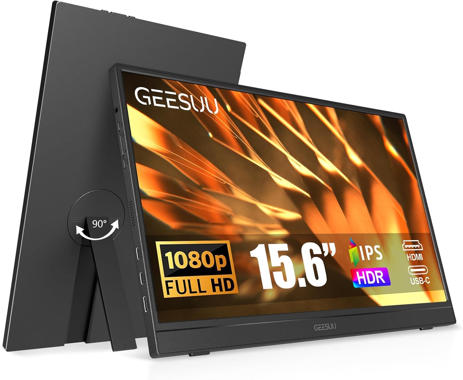 Portable Screen 15.6 inch FHD IPS HDR PC Monitor with Stand