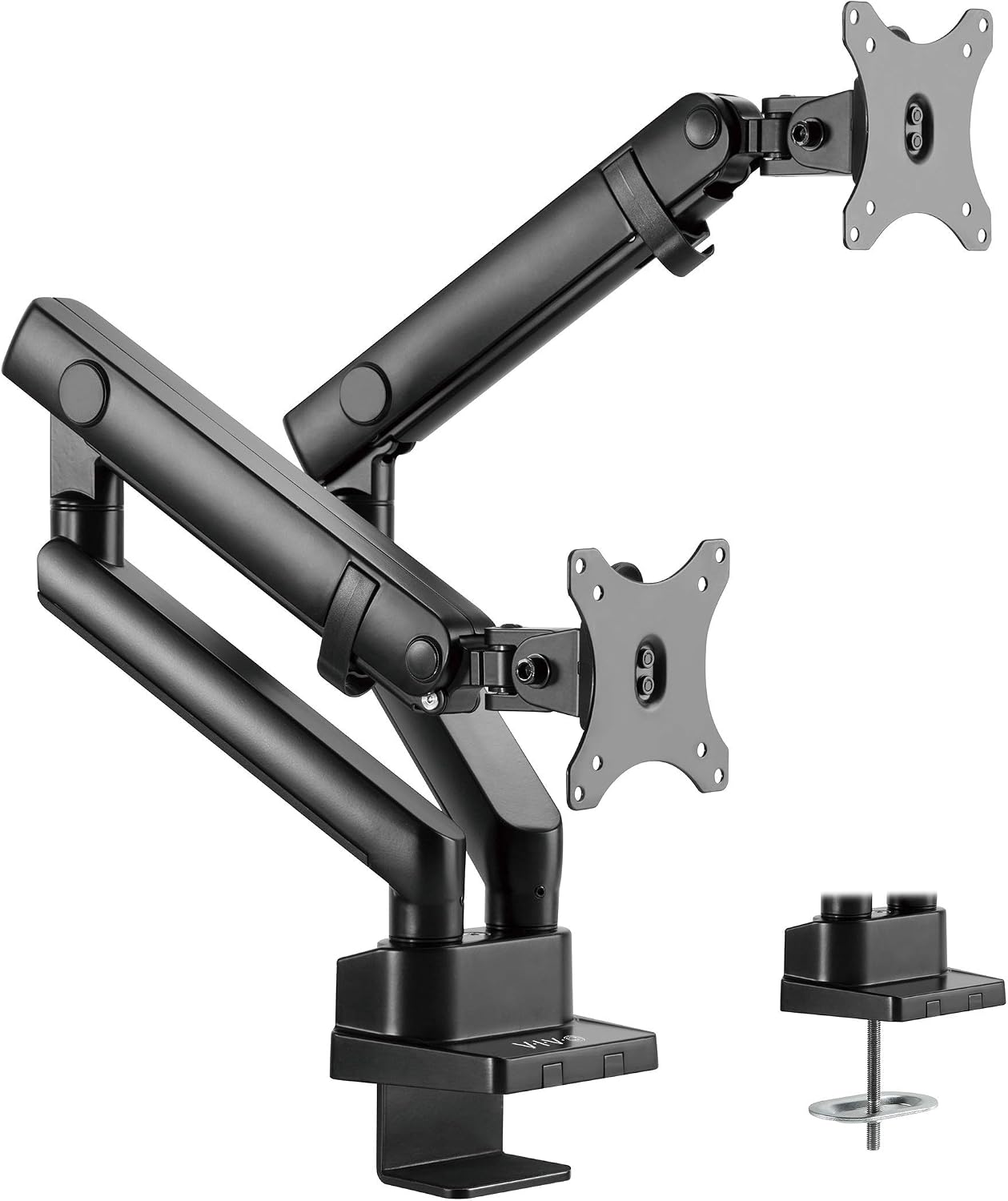 VIVO Premium Aluminum Full Motion Dual Monitor Desk Mount Stand with Lift Engine Arm, Fits Ultrawide Screens up to 35 inches, STAND-V102BB