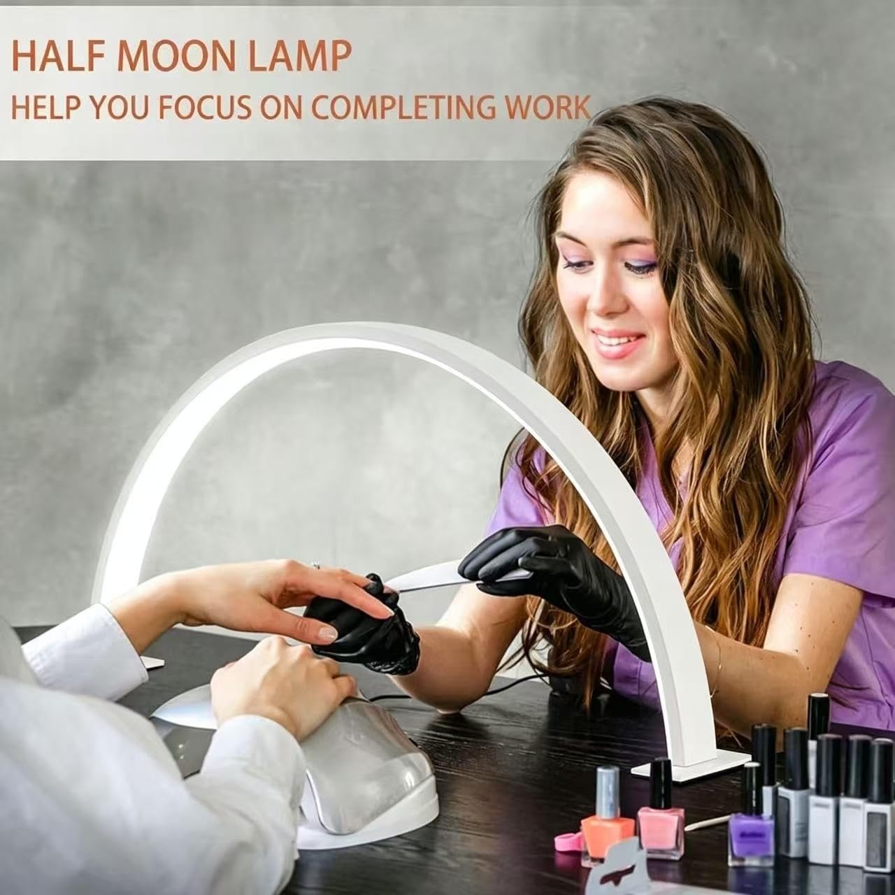 Nail lamp, 55CM Nail Table Lamp with NO Phone Holder, (White)