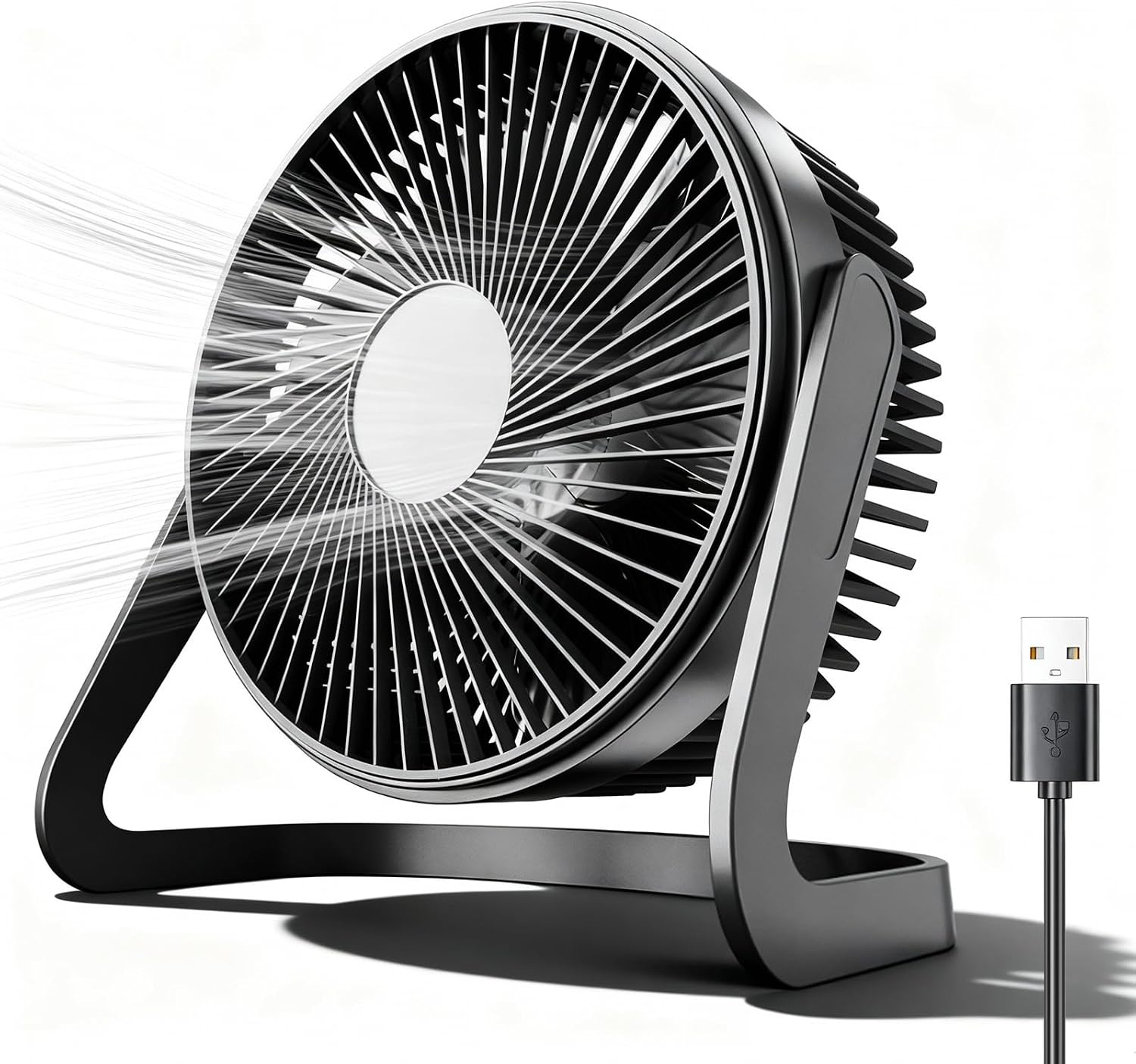 Vivva Small Fan for Desk Powerful USB Desk Fan Quiet 360° Adjustment 4 Inch